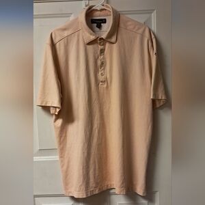 Tommy Bahama 18 Golf Men's XL Pullover Button Down Polo Shirt. Peach